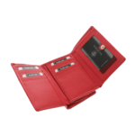 Portofel rosu damă Scala Luxury Collection piele naturală 13 cm 4