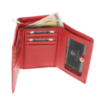 Portofel rosu damă Scala Luxury Collection piele naturală 13 cm 5