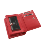 Portofel rosu damă Scala Luxury Collection piele naturală 13 cm 6