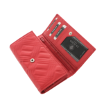 Portofel roșu de damă Scala Luxury Collection din piele naturală – 17 cm, design elegant 4