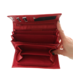 Portofel roșu de damă Scala Luxury Collection din piele naturală – 17 cm, design elegant 5