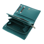 Portofel turcoaz damă Scala Luxury Collection piele naturală 13 cm 4