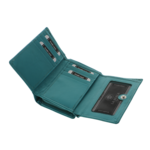 Portofel turcoaz damă Scala Luxury Collection piele naturală 13 cm 6