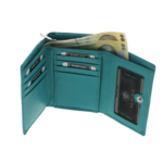 Portofel turcoaz damă Scala Luxury Collection piele naturală 13 cm 7