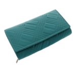 Portofel turcoaz de damă Scala Luxury Collection din piele naturală–17cm