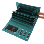 Portofel turcoaz de damă Scala Luxury Collection din piele naturală–17cm 5