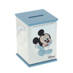 Baby Mickey Mouse blue silver plated piggy bank 1