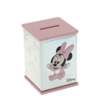 Pink Baby Minnie Mouse silver plated piggy bank