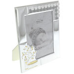 Silver baptism photo frame with name 25 cm 3
