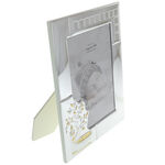 Silver baptism photo frame with name 25 cm 6