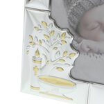 Silver baptism photo frame with name 25 cm 9