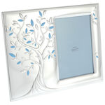Blue tree of life silver plated photo frame 25cm