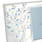 Blue tree of life silver plated photo frame 25cm 6