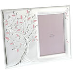 Silver plated photo frame pink tree of life 25cm