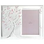 Silver plated photo frame pink tree of life 25cm 2