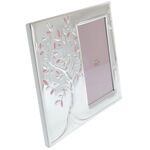 Silver plated photo frame pink tree of life 25cm 3