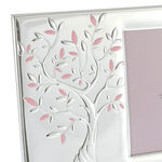 Silver plated photo frame pink tree of life 25cm 5