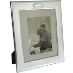 Photo frame with silver wedding rings 33 cm