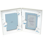 Photo frame with blue bear and foot imprint kit 19cm 2