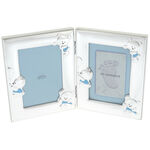 Photo frame with blue bear and foot imprint kit 19cm 2