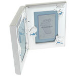 Photo frame with blue bear and foot imprint kit 19cm 3
