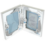Photo frame with blue bear and foot imprint kit 19cm 6