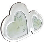 Silver heart double photo frame 1