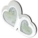 Silver heart double photo frame 5