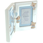 Double photo frame blue teddy bear molding kit 19cm 2