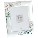 Silver wedding photo frame roses 33cm 2