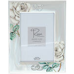 Silver wedding roses photo frame 19cm 2