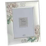 Silver wedding roses photo frame 26cm 2