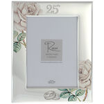 Silver wedding roses photo frame 26cm 4