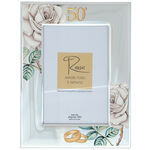 Gold wedding photo frame roses 19cm 2