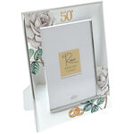 Gold wedding roses photo frame 26cm 1