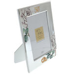 Gold wedding roses photo frame 26cm 2