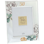 Gold wedding roses photo frame 26cm 3