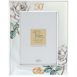 Gold wedding roses photo frame 26cm 4