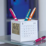 Penholder with clock and calendar 2