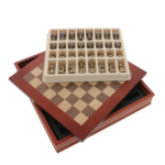Elegant chess 28cm wooden box and metal parts 12