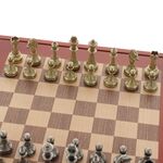 Elegant chess 28cm wooden box and metal parts 4