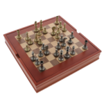 Elegáns sakk 28cm-es fadoboz és fém alkatrészek