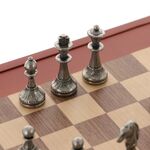 Elegant chess 28cm wooden box and metal parts 7