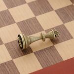 Elegant chess 28cm wooden box and metal parts 8