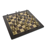 Elegant wood and metal chess 30cm 1