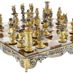 Exclusive gold-plated bronze chess 11