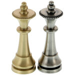 Exclusive chess in walnut wood and brass 42 cm 12