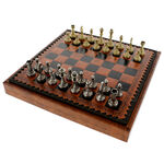 Exclusive chess brown floral leather