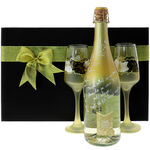 Champagne Gift Request Godparents with Gold Leafs 1