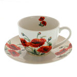 Set of 2 coffee cups with poppies 3